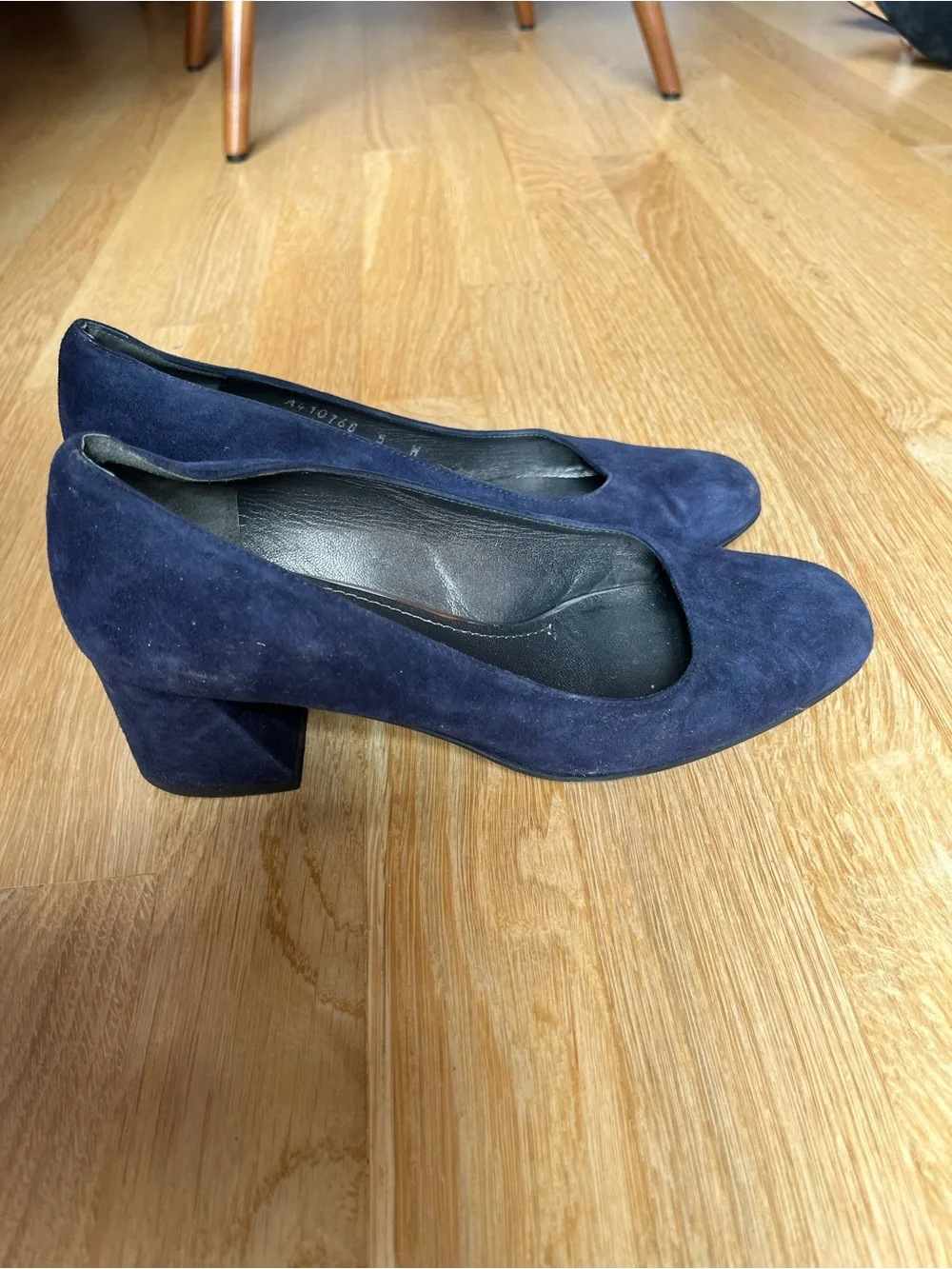 Stuart Weitzman Navy Suede Square-Toe Pumps